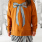 Striped Bow | SIDE-SPLIT SWEATSHIRT