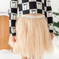 Checkered Bow | CROPPED Bow Back Long Sleeve Top