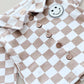 Cotton Shacket | Smiley Checkered Latte