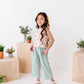 Peachy Peonies | Tie-Back + Crop Pants Set