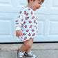 Football Print Bamboo Bubble Romper