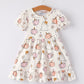 Halloween Pumpkin Ghost Print Cute Girls Dress