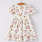 Halloween Pumpkin Ghost Print Cute Girls Dress