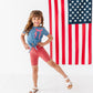 RED Stripe Bow (navy shirt) | Girls Tie-Front Shirt