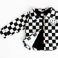 Cotton Shacket | Smiley Checkered Black