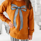 Striped Bow | SIDE-SPLIT SWEATSHIRT