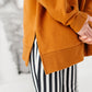 Striped Bow | SIDE-SPLIT SWEATSHIRT