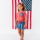 NAVY Star Bow (red shirt) | Girls Tie-Front Shirt