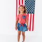 NAVY Star Bow (red shirt) | Girls Tie-Front Shirt