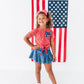 NAVY Star Bow (red shirt) | Girls Tie-Front Shirt