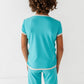 TURQUOISE | Tee + Biker Shorts RIB SET