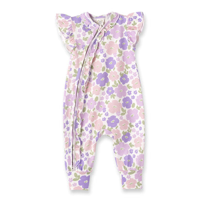 Flower Frolic Bamboo Zipper Romper