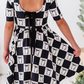 Checkered Bow | Scoop Back Dress