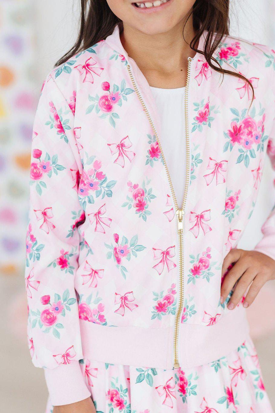 Gingham Bows Satin Jacket