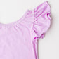 Bright Lilac S/S Flutter Sleeve Leotard