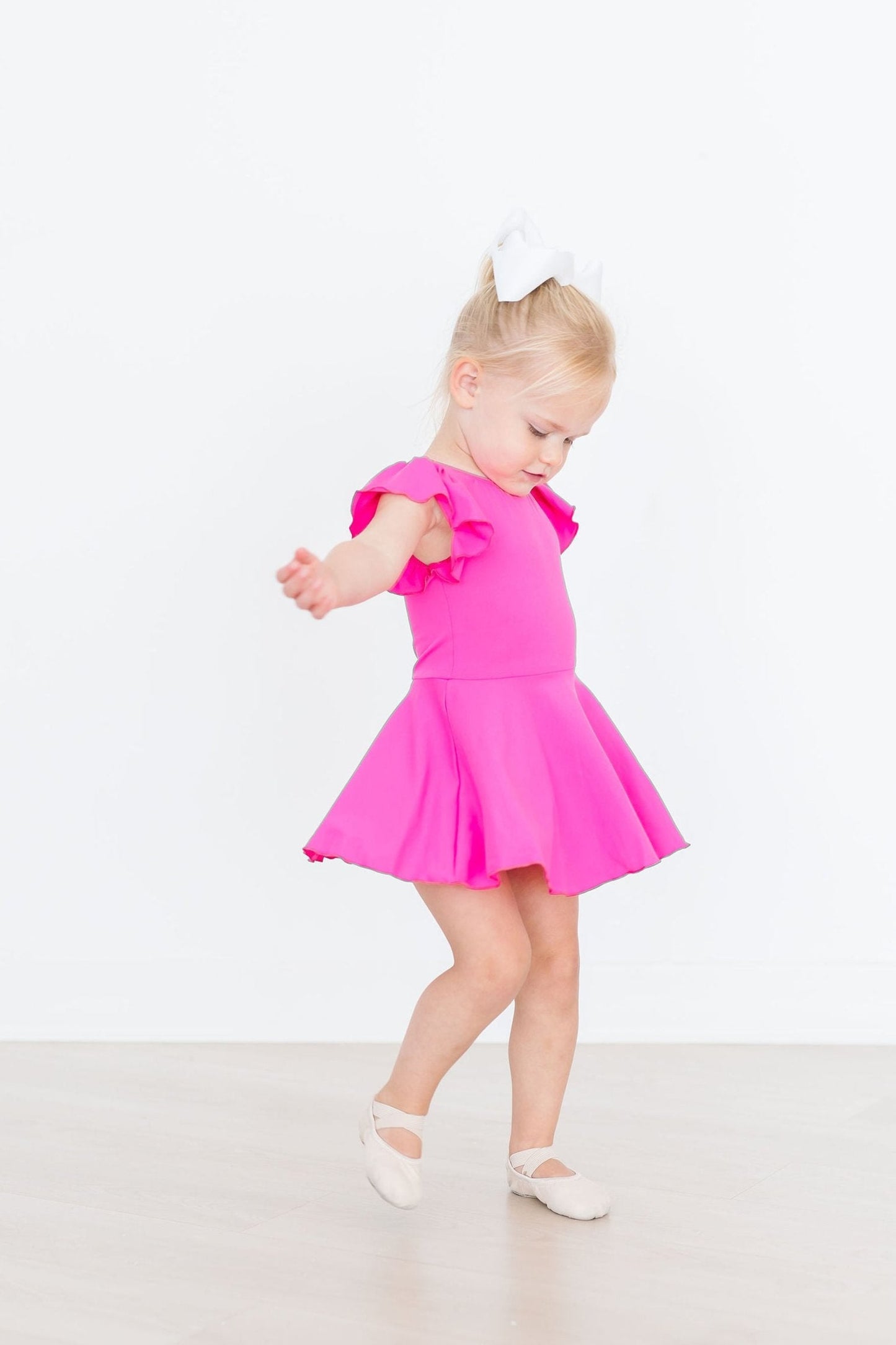 Hot Pink S/S Twirl Leotard