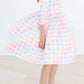 Pastel Plaid 3/4 Sleeve Pocket Twirl Dress