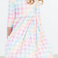 Pastel Plaid 3/4 Sleeve Pocket Twirl Dress