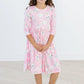 Bunny Love 3/4 Sleeve Pocket Twirl Dress