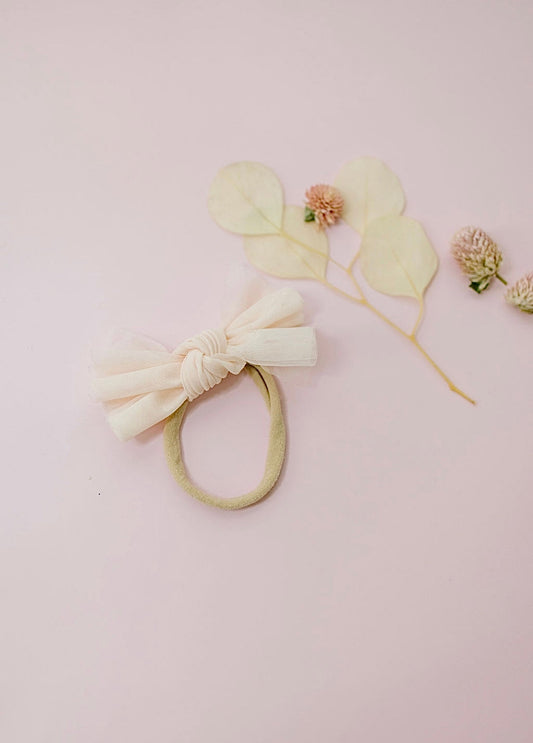 Cream Tulle Bow