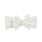 White Ribbed Bow Headband