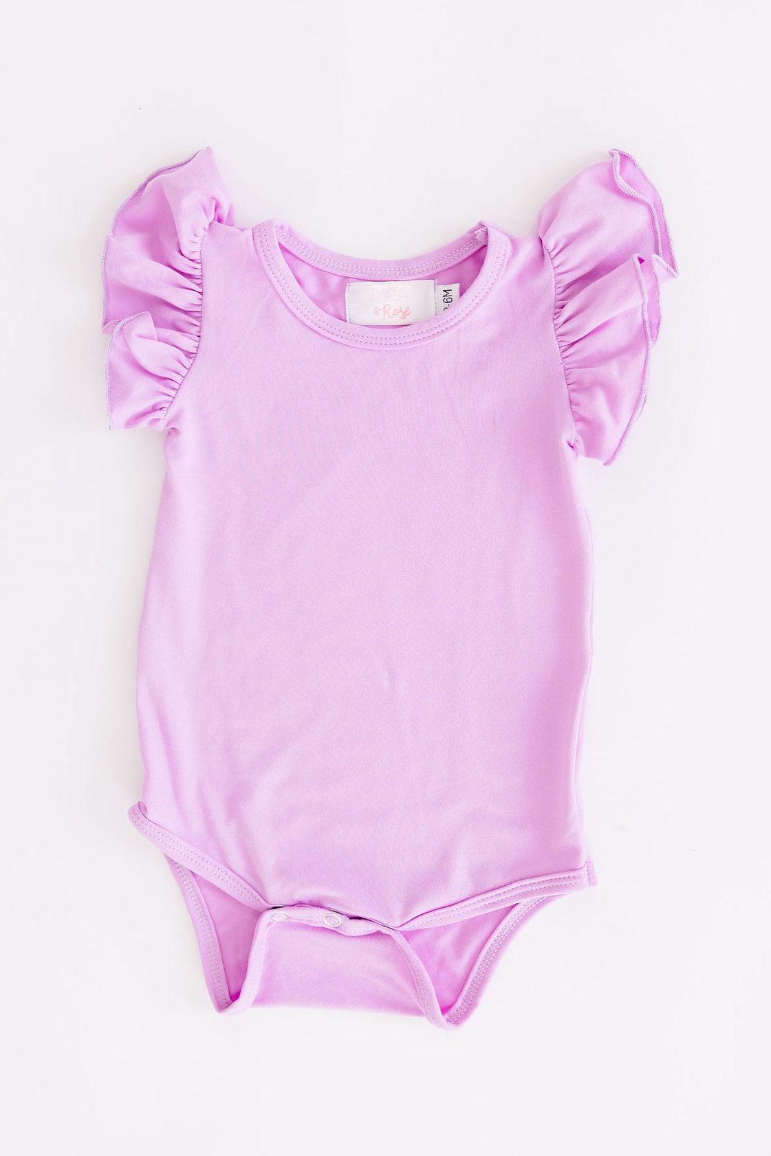 Bright Lilac S/S Flutter Bodysuit