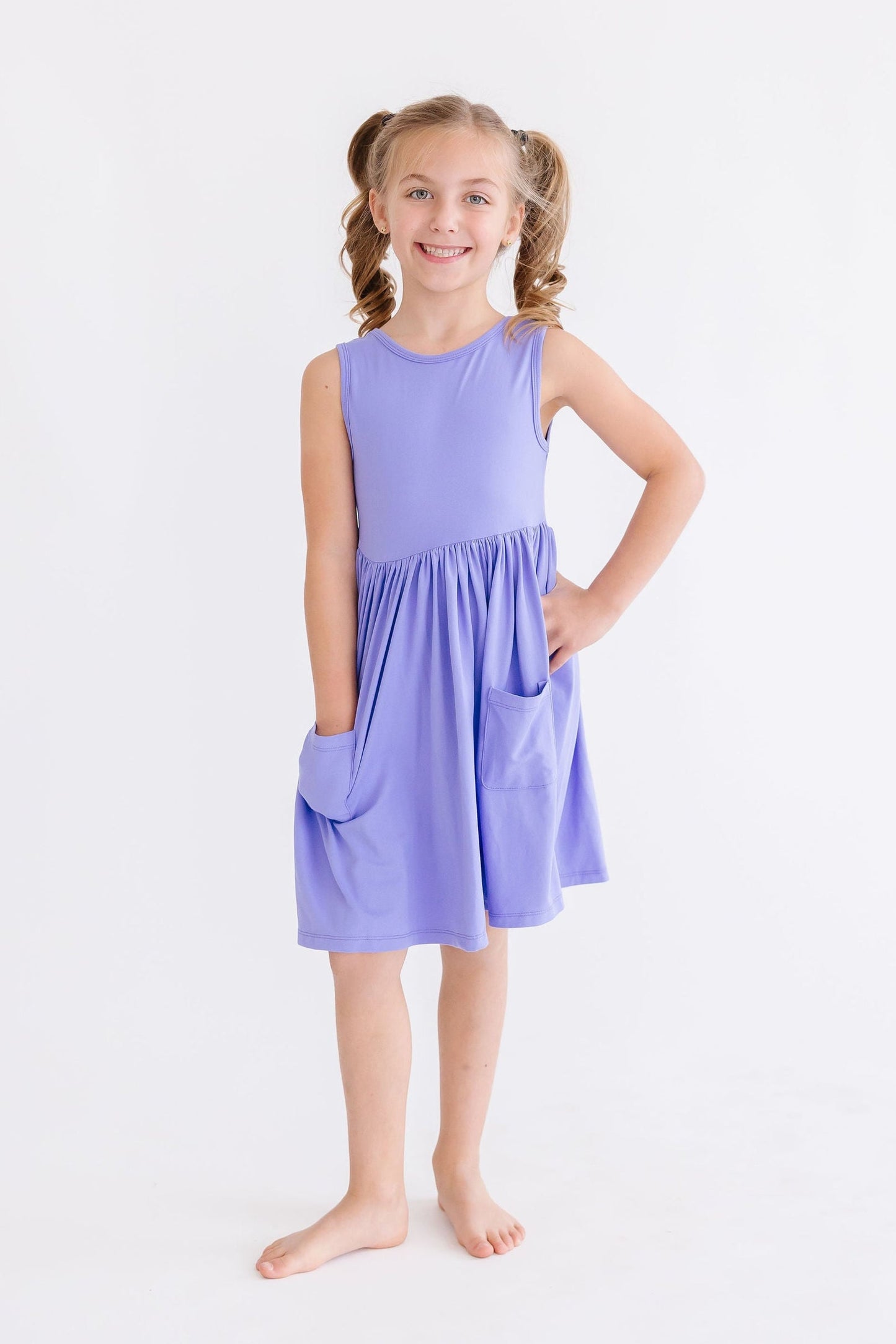 Periwinkle Pocket Tank Twirl Dress