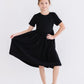 Black S/S Pocket Twirl Dress