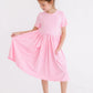 Bubblegum Pink S/S Pocket Twirl Dress