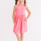 Neon Pink Tank Pocket Twirl Dress