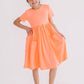 Neon Coral S/S Pocket Twirl Dress