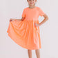 Neon Coral S/S Pocket Twirl Dress