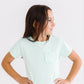 Pastel Green Ruffle Pocket Tee