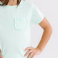 Pastel Green Ruffle Pocket Tee