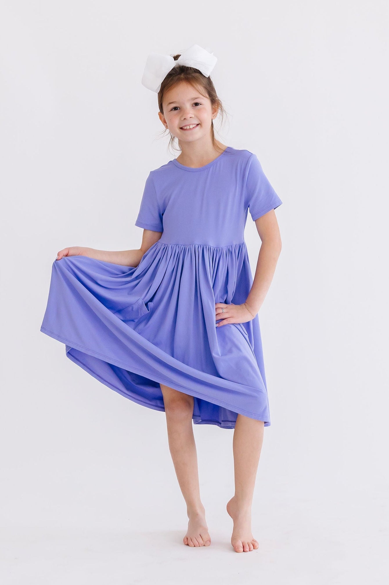 Periwinkle S/S Pocket Twirl Dress