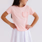 Peach Ruffle Pocket Tee