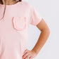 Peach Ruffle Pocket Tee