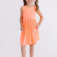 Neon Coral Tank Pocket Twirl Dress