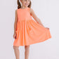 Neon Coral Tank Pocket Twirl Dress