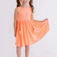 Neon Coral Tank Pocket Twirl Dress