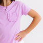 Bright Lilac Ruffle Pocket Tee