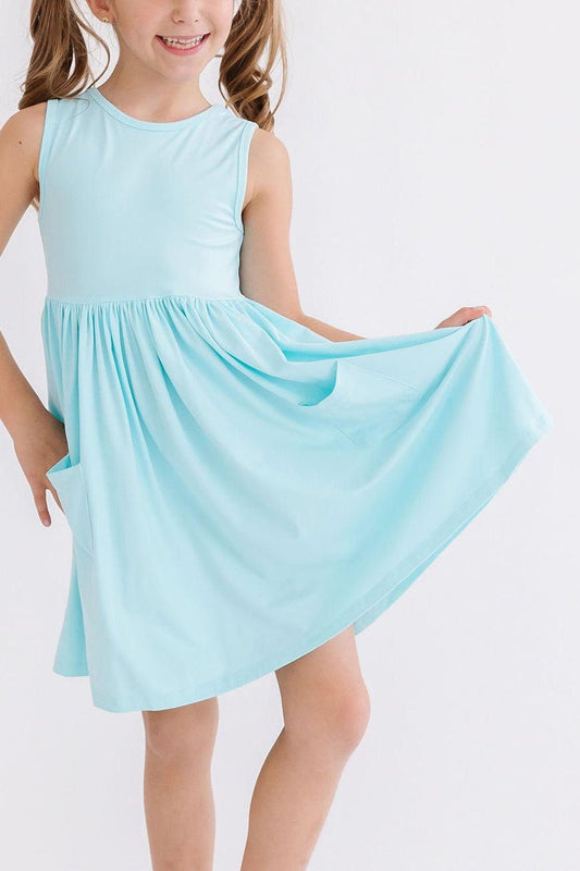 Aqua Tank Pocket Twirl Dress