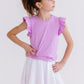 Bright Lilac S/S Ruffle Tee