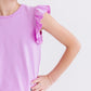 Bright Lilac S/S Ruffle Tee