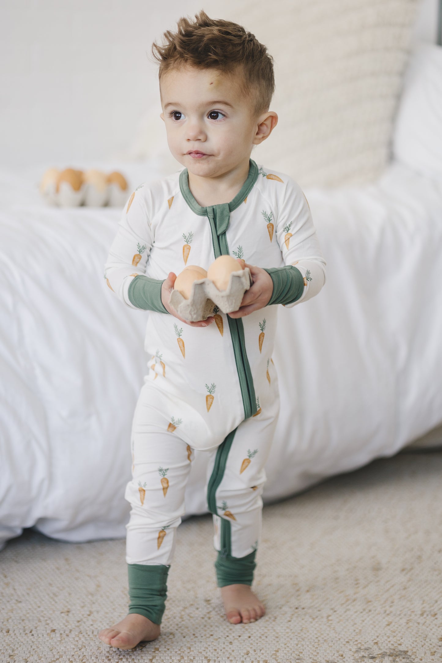 Keep Calm and Carrot On Bamboo Zippy Romper