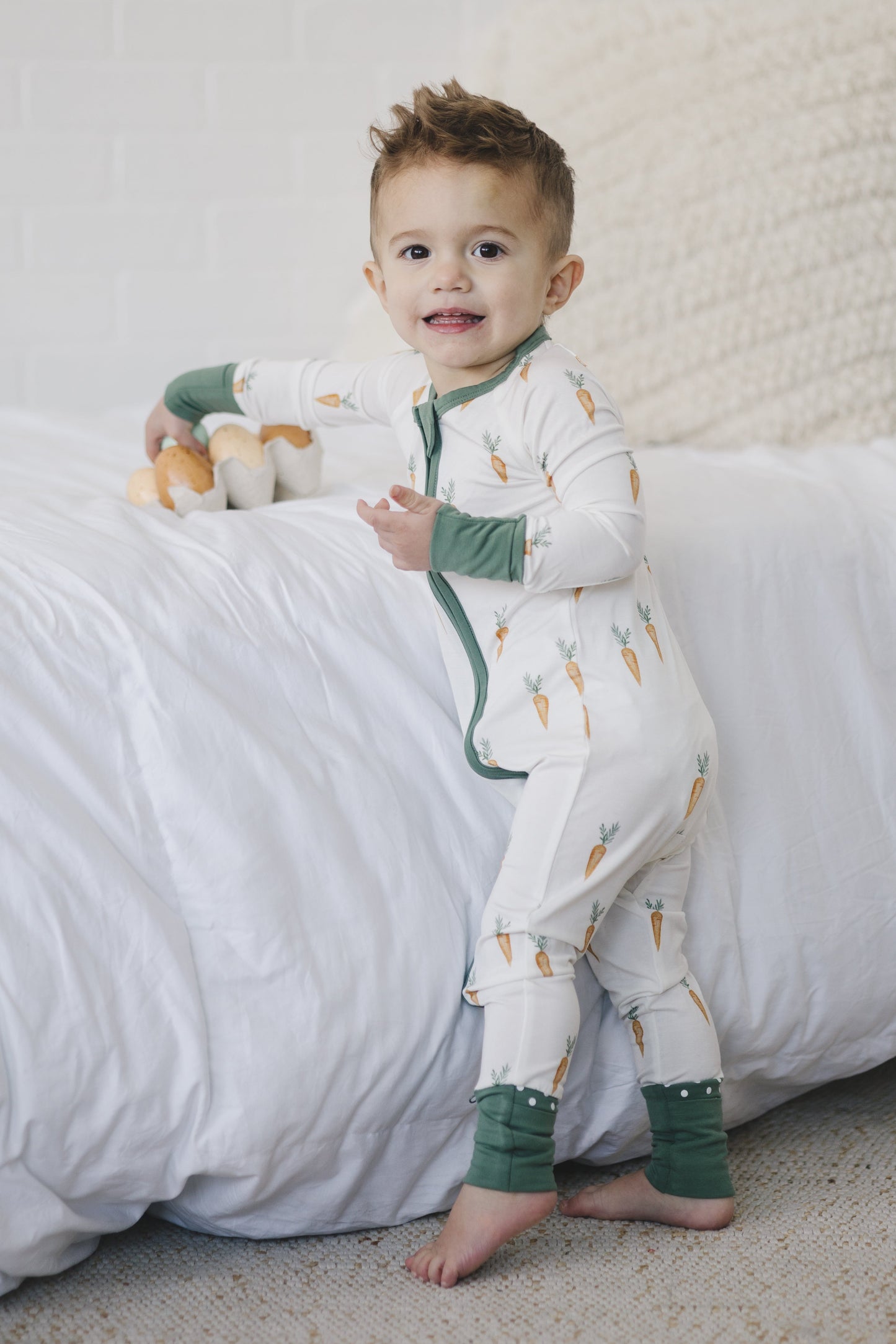 Keep Calm and Carrot On Bamboo Zippy Romper