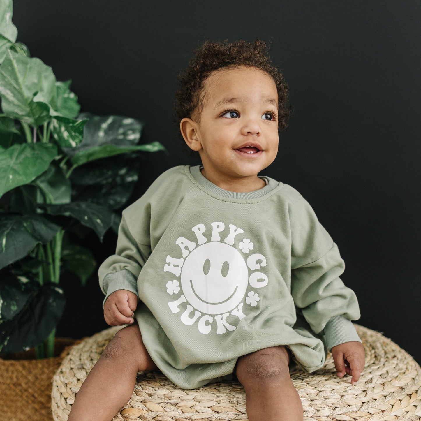 Happy Go Lucky Sweatshirt Romper - more colors