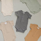 Sage Organic Cotton Ribbed Snap Bodysuit