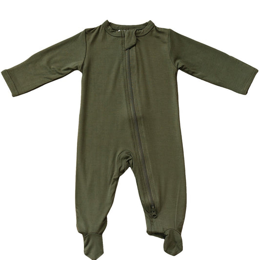 Olive Bamboo Zipper - Little Joy Co.