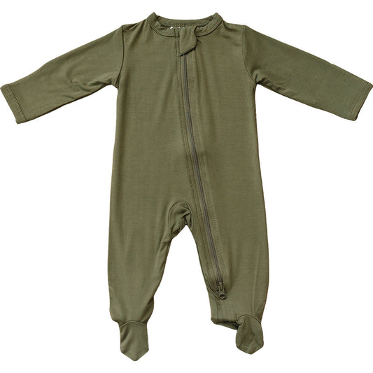 Olive Bamboo Zipper - Little Joy Co.